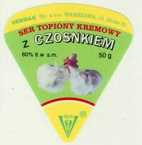 Ser Serwar z czosnkiem, Polish cheese label