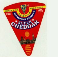 Ser Serwar super cheddar, Polish cheese label