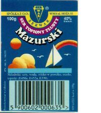 Ser Serwar mazurski, Polish cheese label