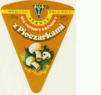 Ser Serwar z pieczarkami, Polish cheese label