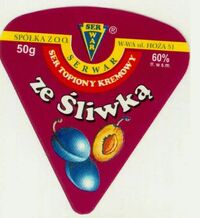 Ser Serwar ze śliwką, Polish cheese label